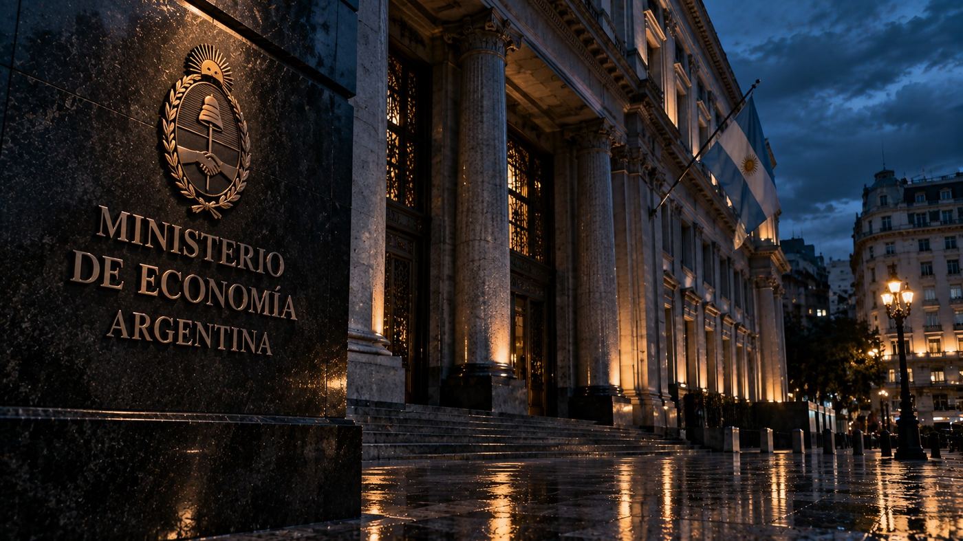 Fachada del Palacio de Hacienda, sede del Ministerio de Economía de Argentina